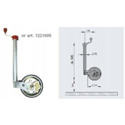 Support wheel for a trailer with a weight of 300kg maneuvering wheel