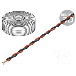 1 rol x DONAU ELEKTRONIK - 210-10 - Wire, 2x0.04mm2, stranded, Cu, PVC, black,red, 60V, -10÷85°C, 10m
