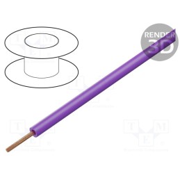 1 rol x DONAU ELEKTRONIK - 125-S50-6 - Wire, stranded, Cu, 0.25mm2, PVC, violet, 100V, 50m, Class: 5