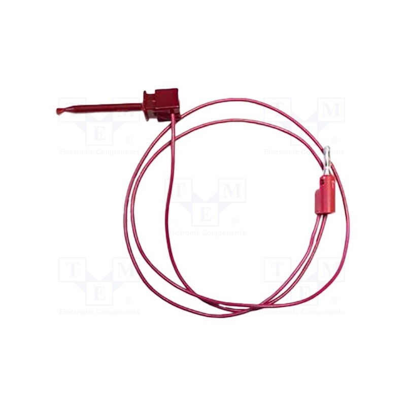 1 pcs x MUELLER ELECTRIC - BU-1120-A-36-2 - Test leads, 5A, clip-on hook probe,banana plug 4mm, Urated: 300V