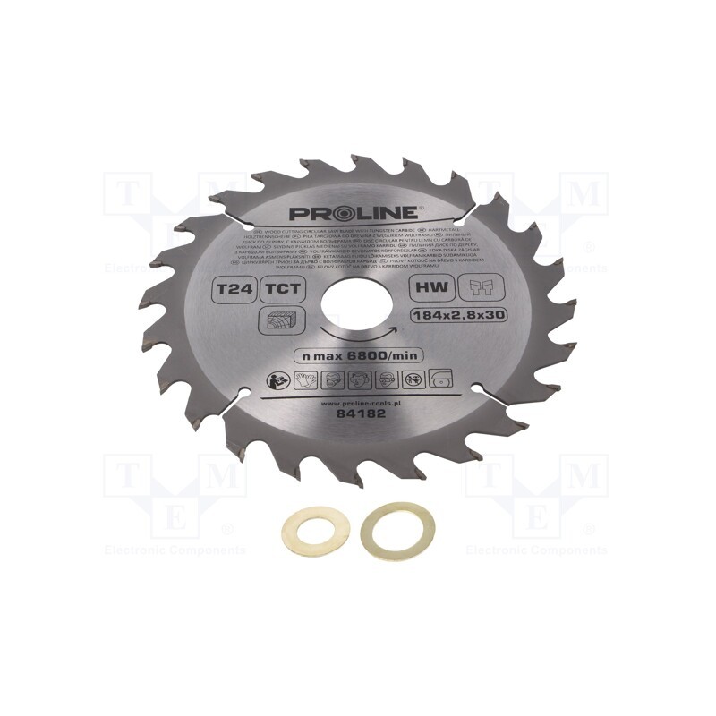 1 pcs x PROLINE - 84182 - Circular saw, Ø: 184mm, Øhole: 30mm, Teeth: 24, cemented carbide