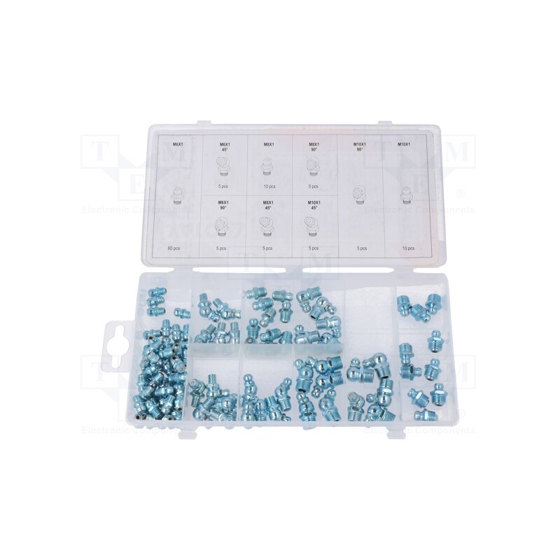 1 set x YATO - YT-06888 - Grease nipple set, metric, 110pcs.
