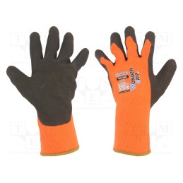 1 set x WONDER GRIP - 53759 - Protective gloves, Size: 9,L, orange, acrylic,latex, Thermo