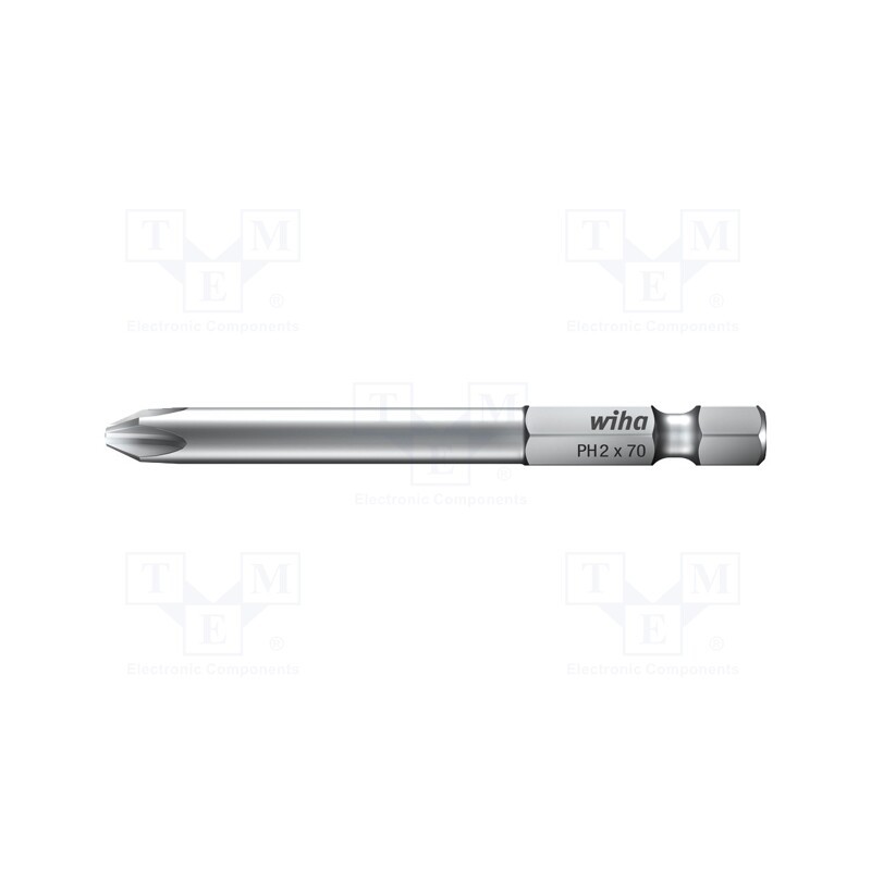 1 set x WIHA - 38708 - Screwdriver bit, Phillips, PH3, Overall len: 70mm, 2pcs.