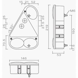 Earpoint III trailer rear lamp, right, 5 pin