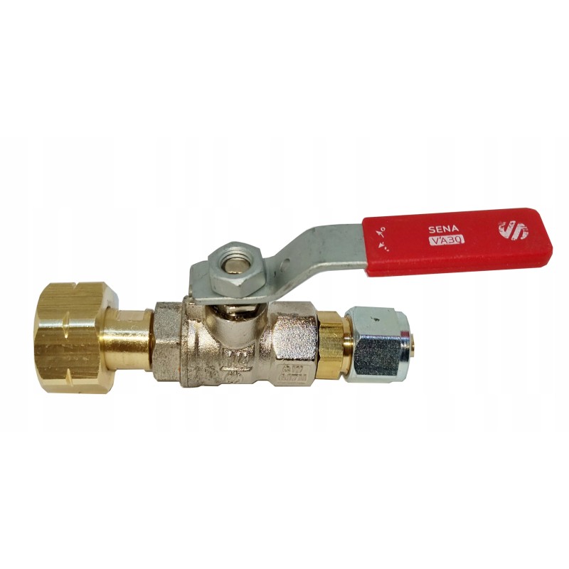 Ball valve for 11 kg gas cylinder with 8 mm Faro hoses