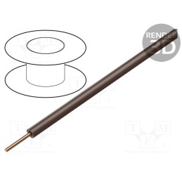 1 rol x DONAU ELEKTRONIK - 105-8-100 - Wire, 0.2mm2, solid, Cu, PVC, brown, 60V, 100m, 1x0.2mm2