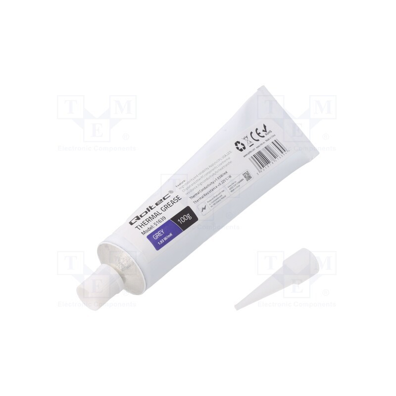 1 pcs x QOLTEC - 51639 - Heat transfer paste, grey, 1.93W/mK, max.0.225°C/W, 100g
