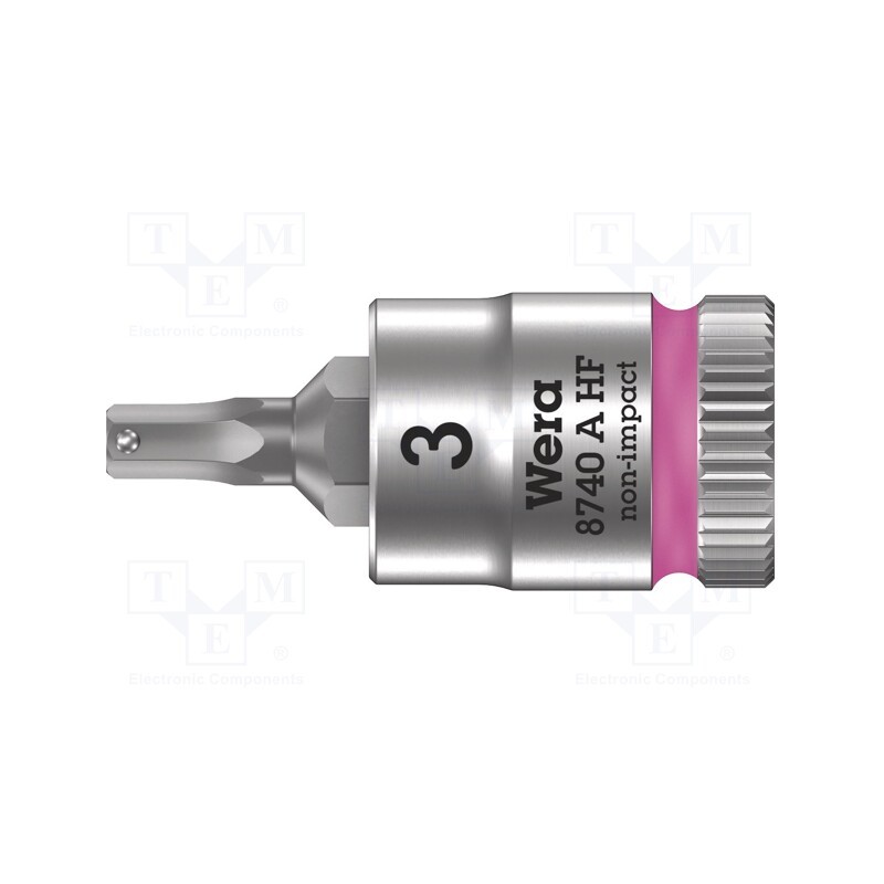 1 pcs x WERA - 5003332001 - Socket, Hex Plus key,socket spanner, HEX 3mm, 1/4', 28mm, Zyklop