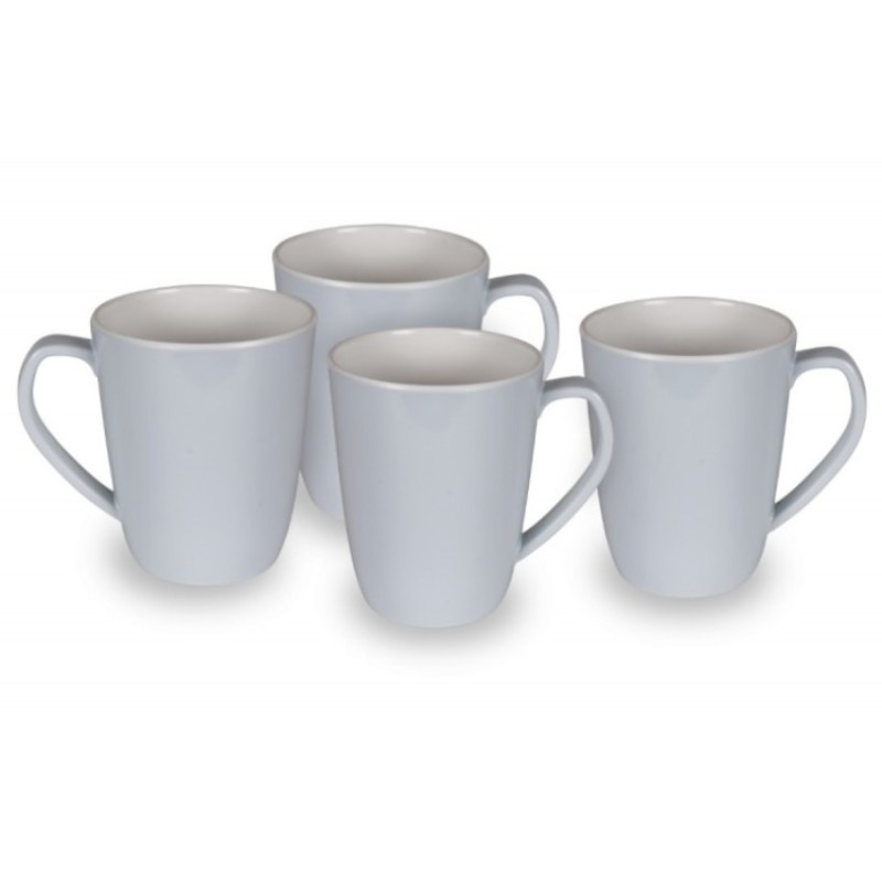 Kampa classic gray mugs, 4 pcs, light gray non slip