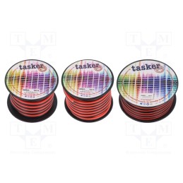 1 rol x TASKER - TSK-51-20 - Wire: loudspeaker cable, 2x0.5mm2, stranded, CCA, black-red, PVC