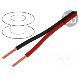 1 rol x TASKER - TSK-51-10 - Wire: loudspeaker cable, 2x0.5mm2, stranded, CCA, black-red, PVC
