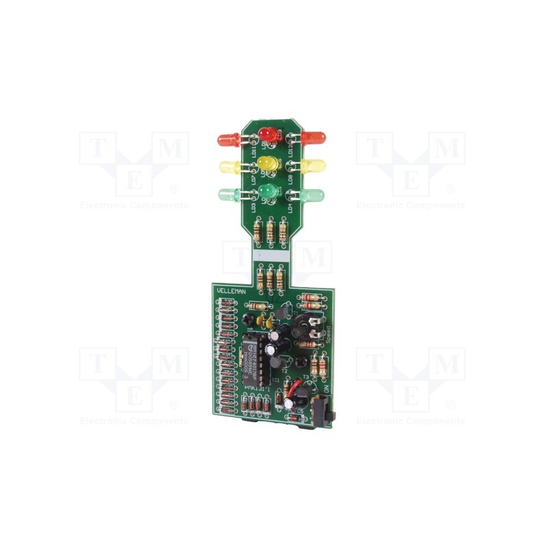 1 pcs x VELLEMAN - WSL131 - Traffic light, visual effects, No.of diodes: 12, red,green,gold