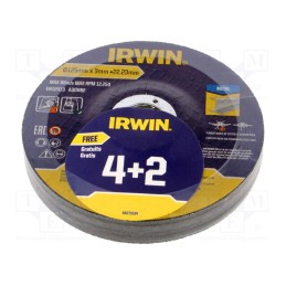 1 pcg x IRWIN - IW8082118A - Cutting wheel, Ø: 125mm, Øhole: 22.23mm, metal,steel, 6pcs.