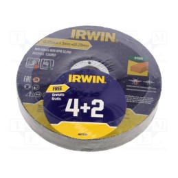 1 pcg x IRWIN - IW8082146A - Cutting wheel, Ø: 125mm, Øhole: 22.23mm, 6pcs.