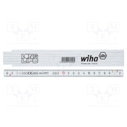 1 pcs x WIHA - 27057 - Folding ruler, L: 2m, Width: 15mm, white