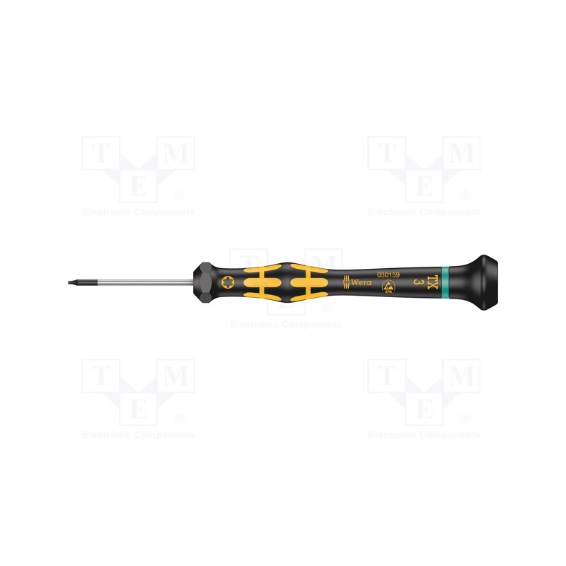 1 pcs x WERA - 5030159001 - Screwdriver, Torx®, precision, TX03, ESD, 137mm