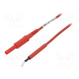 1 pcs x SCHu00dcTZINGER - AL 8322 / ZPK / 1 / 50 / RT - Test lead, 19A, probe tip,banana plug 4mm, Len: 0.5m, red
