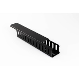 8 pcs - Beta Duct 914 Black Slotted Panel Trunking - Open Slot, W25 mm x D75mm, L2m, PVC