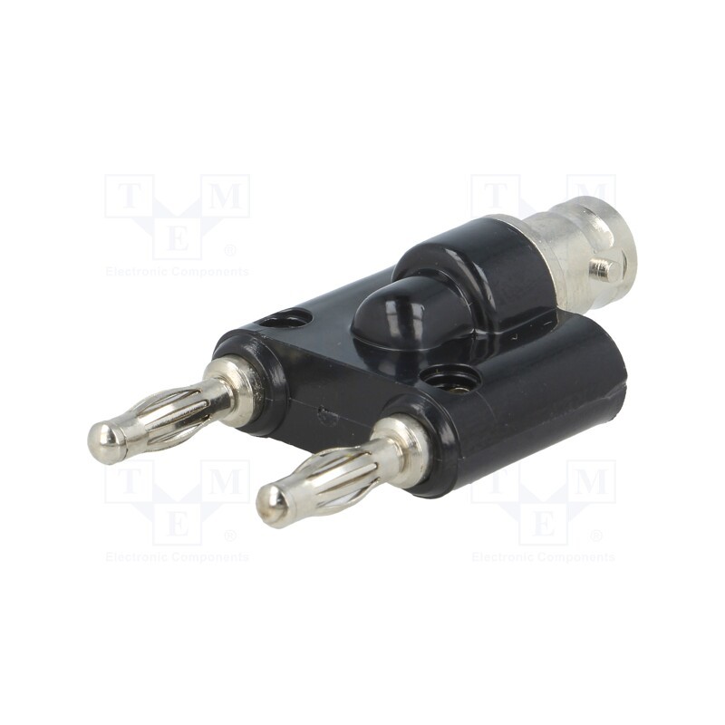 1 pcs x MUELLER ELECTRIC - BU-00260 - 4mm banana, banana 4mm plug x2,BNC socket, 15A, double, 53mm