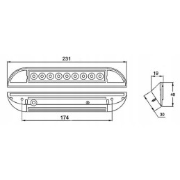 LED corner lamp for a camper van