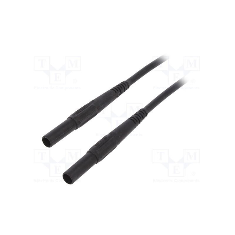 1 pcs x STu00c4UBLI - 66.9392-20021 - Test lead, 32A, banana plug 4mm,both sides, Len: 2m, black