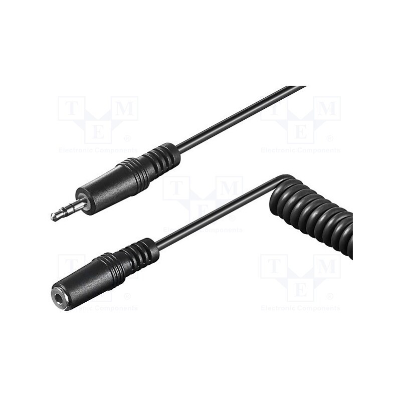1 pcs x Goobay - 50017 - Cable, Jack 3.5mm socket,Jack 3.5mm plug, 5m, black, Øout: 4mm