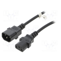 1 pcs x Goobay - 68602 - Cable, IEC C13 female,IEC C14 male, PVC, 1.5m, black, 10A, 250V