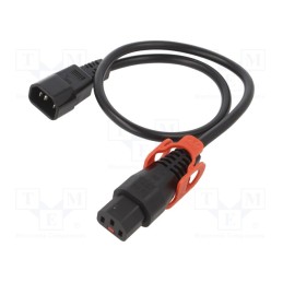 1 pcs x SCHAFFNER - IL13P-C14-H05-3100-050 - Cable, IEC C13 female,IEC C14 male, 0.5m, black, 10A, 250V, IP20