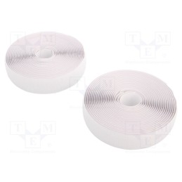 1 rol x - HL-AAW-25MM-5M - Tape: hook and loop, W: 25mm, L: 5m, Thk: 3mm, acrylic, white