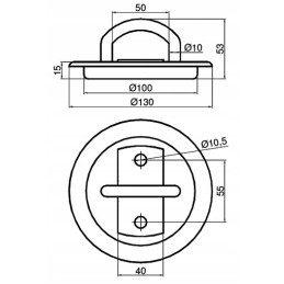 Recessed load securing bracket, 800 kg eye
