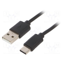 1 pcs x GEMBIRD - CC-USB2-AMCM-1M - Cable, USB 2.0, USB A plug,USB C plug, 1m, black, Cablexpert
