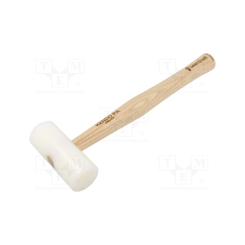 1 pcs x LeanCraft - KENDO-PA-40-W - Hammer, 190g, 40mm, round, polyamide, wood (ash), KENDO
