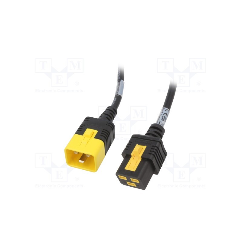 1 pcs x SCHURTER - 6051.2147 - Cable, 3x1.5mm2, IEC C19 female,IEC C20 male, PVC, 1m, black, 16A