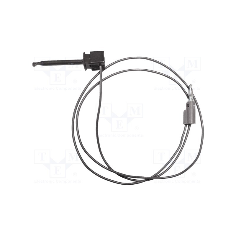 1 pcs x MUELLER ELECTRIC - BU-1120-A-48-0 - Test leads, 5A, clip-on hook probe,banana plug 4mm, Urated: 300V
