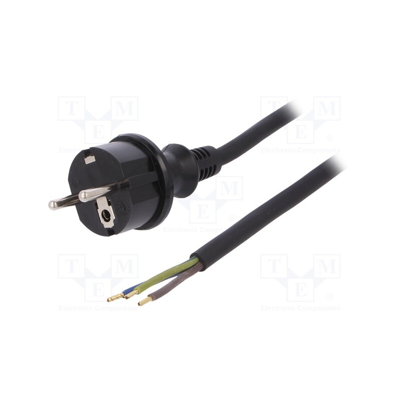 1 pcs x PLASTROL - W-97271 - Cable, 3x1.5mm2, CEE 7/7 (E/F) plug,wires,SCHUKO plug, rubber