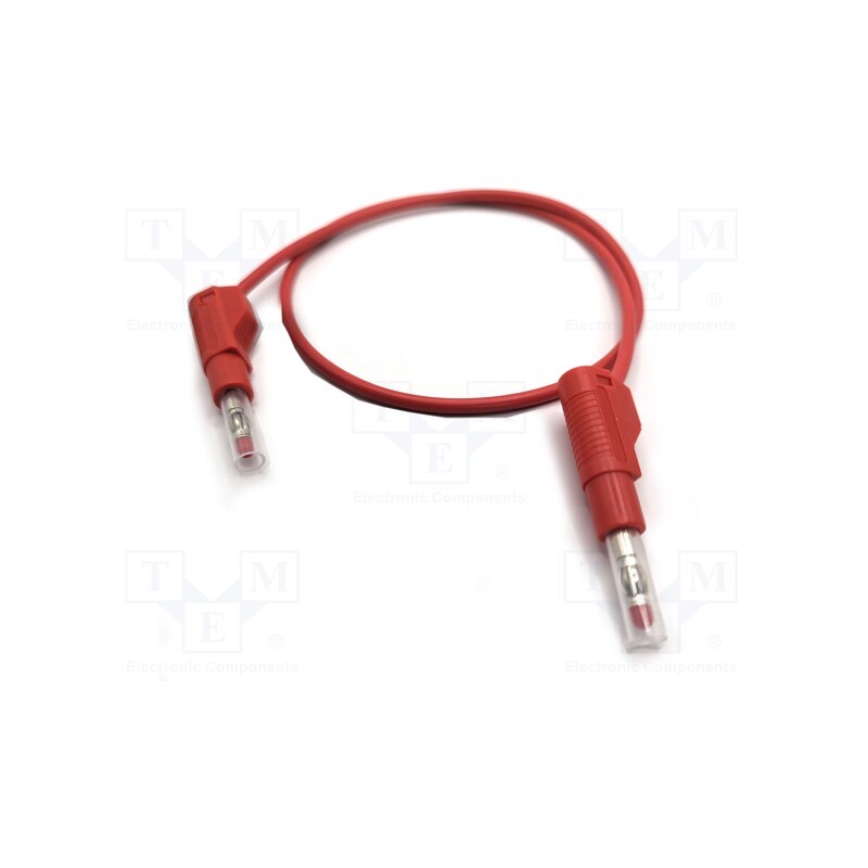 1 pcs x MUELLER ELECTRIC - 22.451-1M-2 - Test lead, 32A, banana plug 4mm,both sides, Urated: 600V, Len: 1m