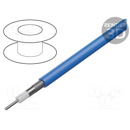 30 m x BELDEN - 1671A TIN100 - Wire: coaxial, RG405/U, solid, CCS, PTFE, blue, 30m, Øcable: 2.16mm
