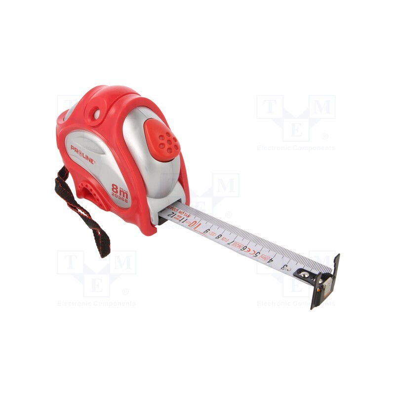 1 pcs x PROLINE - 20368 - Measuring tape, L: 8m, Class: II, white, double-sided