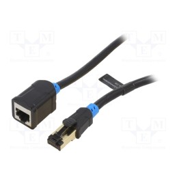 1 pcs x VENTION - IBLBD - Extender RJ45, S/FTP, 6, OFC, PVC, black, 0.5m, Plating: gold-plated