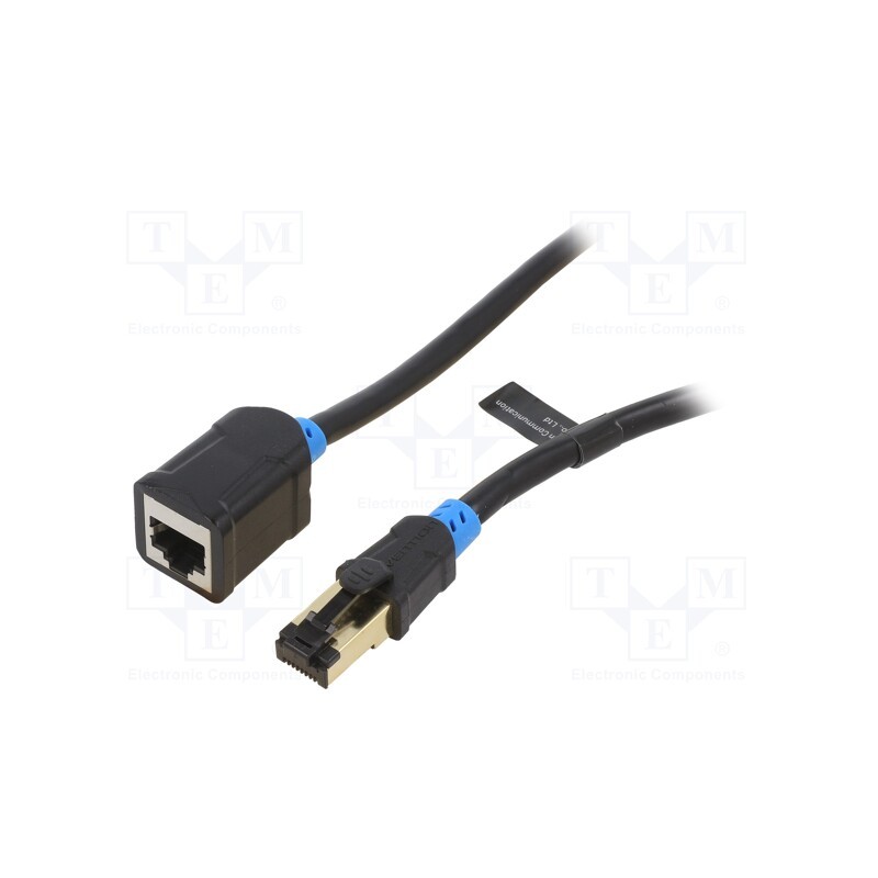 1 pcs x VENTION - IBLBD - Extender RJ45, S/FTP, 6, OFC, PVC, black, 0.5m, Plating: gold-plated