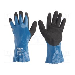 1 set x WONDER GRIP - 53417 - Protective gloves, Size: 10,XL, blue, nitryl,polyamide, Oil Guard
