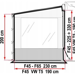 Side wall with window for f35 van fiamma awning
