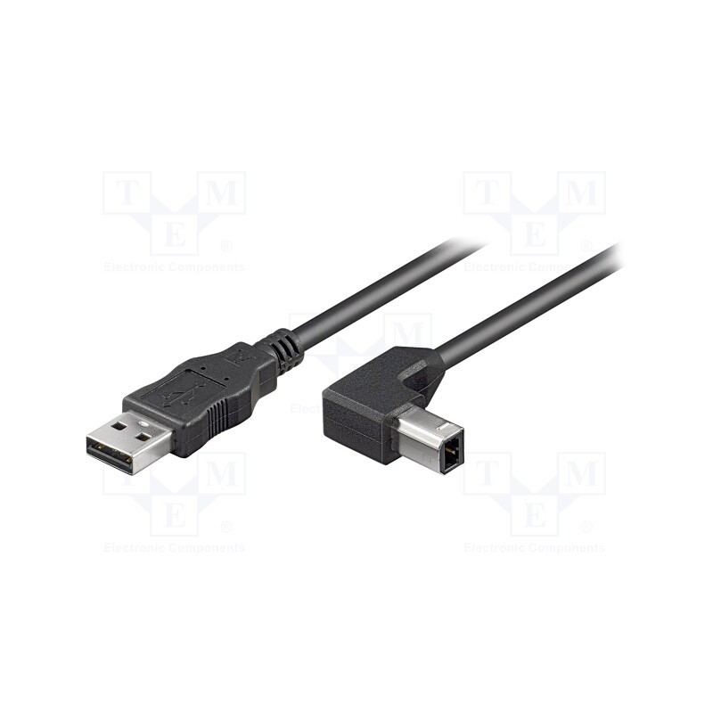 1 pcs x Goobay - 50856 - Cable, USB 2.0, USB A plug,USB B angled plug, 2m, black, 480Mbps