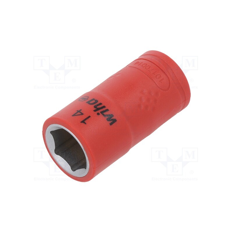1 pcs x WIHA - 43070 - Socket, 6-angles,insulated,socket spanner, HEX 14mm, 3/8', 45mm