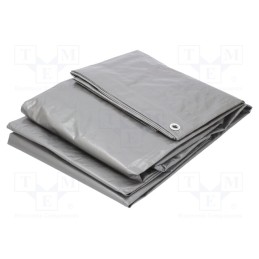 1 pcs x AGRO-LAND - 07-03-0304 - Tarpaulin, L: 4m, Width: 3m, polyetylene, silver, with metal rings