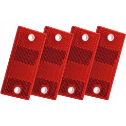 Set of 4x red reflectors 90x40 mm with holes