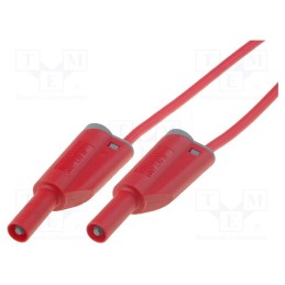 1 pcs x ELECTRO-PJP - 2615-IEC-200-RT - Test lead, 25A, banana plug 4mm,both sides, Len: 2m, red