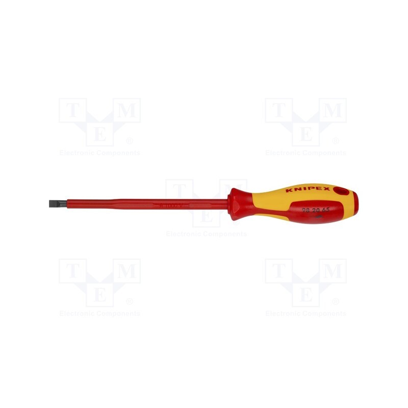 1 pcs x KNIPEX - 98 20 65 - Screwdriver, insulated, slot, 6,5x1,2mm, Blade length: 150mm