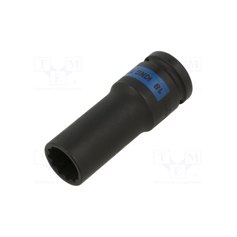 1 pcs x KING TONY - 493018M - Socket, socket spanner,impact, 1/2', Socket bit length: 80mm